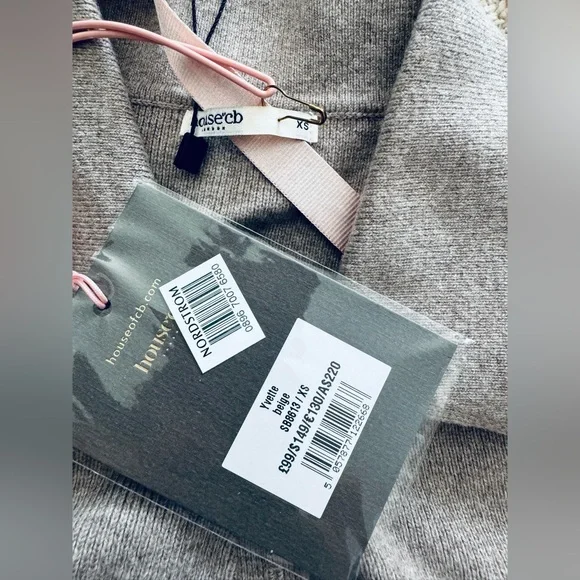 House of CB Yvette long sleeves button up sweater midi dress beige - Picture 14 of 17